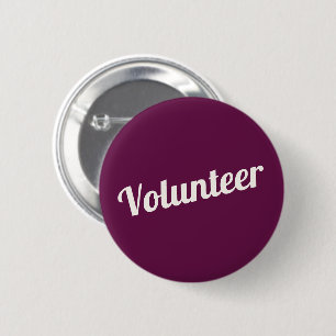 Fuchsia Pink Pin-back Volunteer Buttons