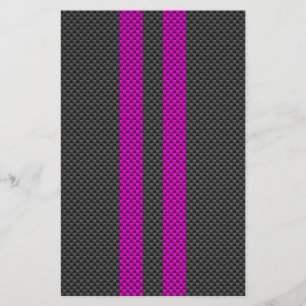 Fuchsia Pink Racing Stripes in Carbon Fibre Style Flyer