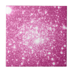 Fuchsia Pink Stars Tile