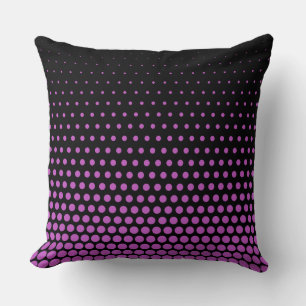 Fuchsia Polka Dot Modern Black Cushion