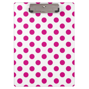 Fuchsia polka dots clipboard
