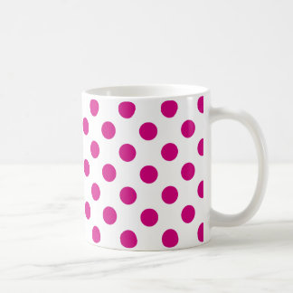 Fuchsia polka dots coffee mug