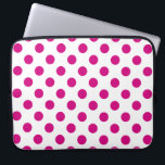 Fuchsia polka dots laptop sleeve<br><div class="desc">Fuchsia and white polka dots</div>