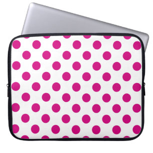 Fuchsia polka dots laptop sleeve