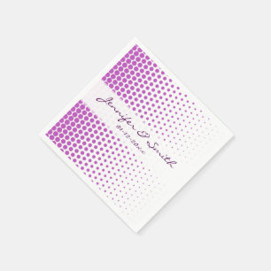 Fuchsia Polka Dots Modern White Napkin