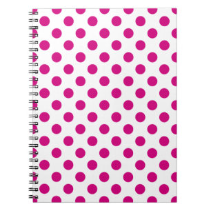 Fuchsia polka dots notebook
