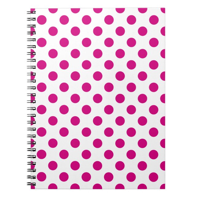 Fuchsia polka dots notebook (Front)
