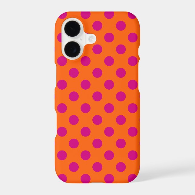 Fuchsia polka dots on orange (Back)