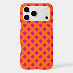 Fuchsia polka dots on orange