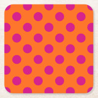 Fuchsia polka dots on orange