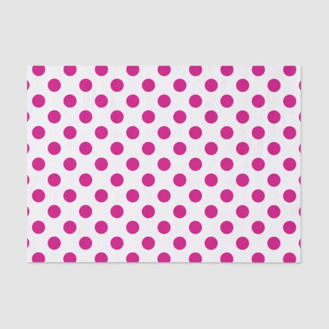 Fuchsia polka dots tissue paper (Front)