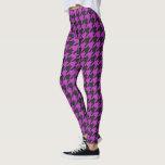 Fuchsia Purple Black Houndstooth Check Pattern Leggings<br><div class="desc">Fuchsia Purple Black Houndstooth Check Pattern Leggings</div>
