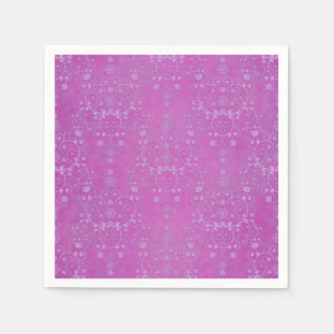Fuchsia Purple Damask Intricate Floral Pattern Napkin
