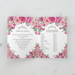 Fuchsia Quinceanera Padrinos Church Events Program