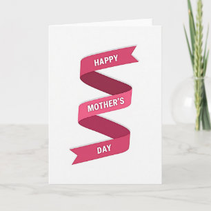 Fuchsia Ribbon Mothers Day Card
