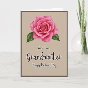 Fuchsia Rose Grandmothers Day Card