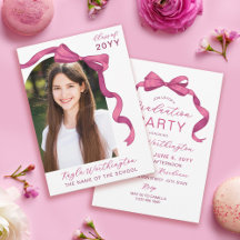 Fuchsia Rose Pink Bow Arch Photo Graduation