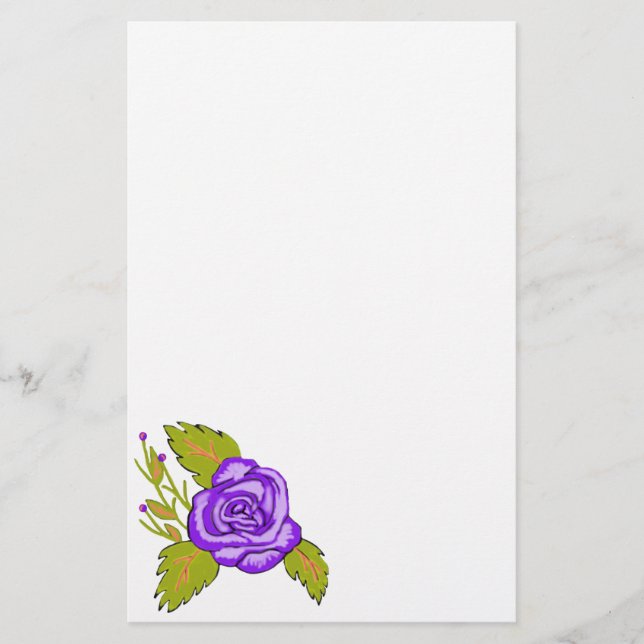 Fuchsia Rose Stationery (Front)