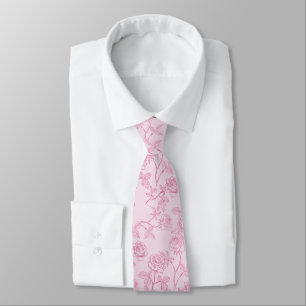 Fuchsia roses on pink tie