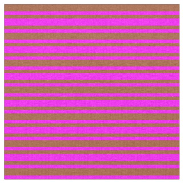 Fuchsia & Sienna Coloured Pattern of Stripes Fabric (Close Up)