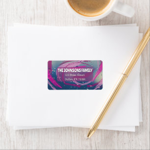 Fuchsia & Soft Pink Return Address Label
