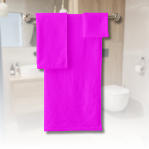 Fuchsia Solid Colour Classic Elegant Bath Towel Set