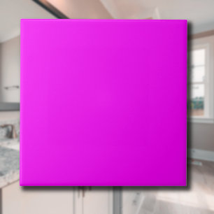 Fuchsia Solid Colour Classic Elegant Ceramic Tile