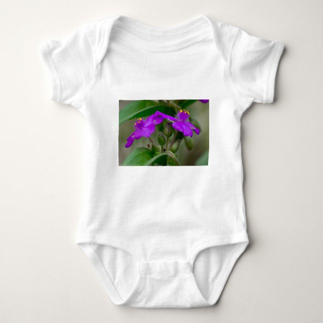 Fuchsia Spiderwort Twins Wildflower Gifts  Apparel Baby Bodysuit (Front)