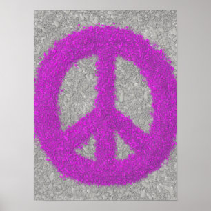 Fuchsia Splat Painted Peace Sign Print