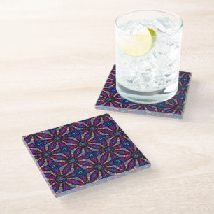 Fuchsia Stargazer  Glass Coaster