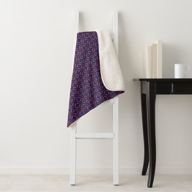 Fuchsia Stargazer Sherpa Blanket (In Situ)