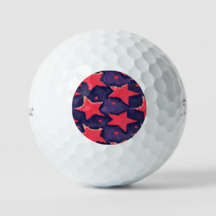 Fuchsia Stars Purple Cosmic Pattern Golf Balls