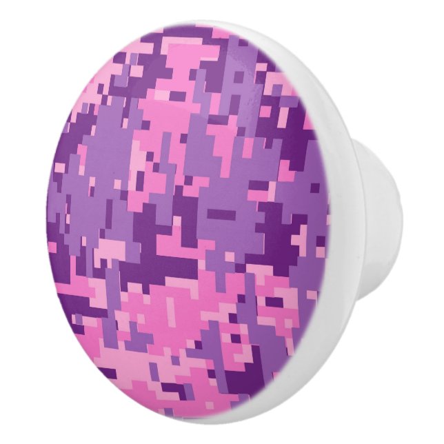 Fuchsia Storm Digital Camo Camouflage Customisable Ceramic Knob (Right)