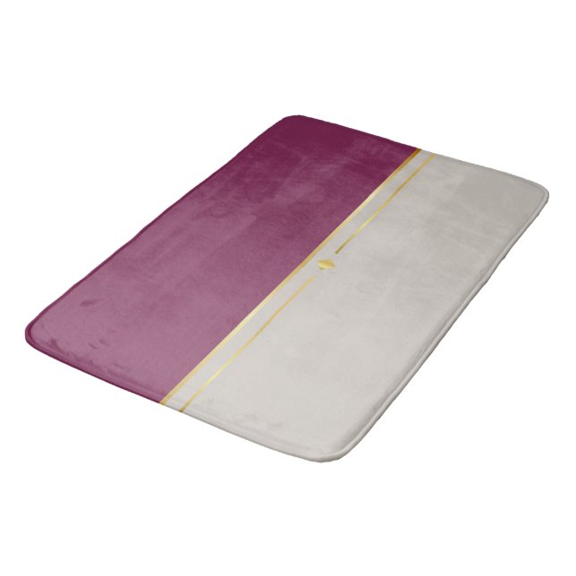 Fuchsia & Taupe Haven Bath Mat (Angled)