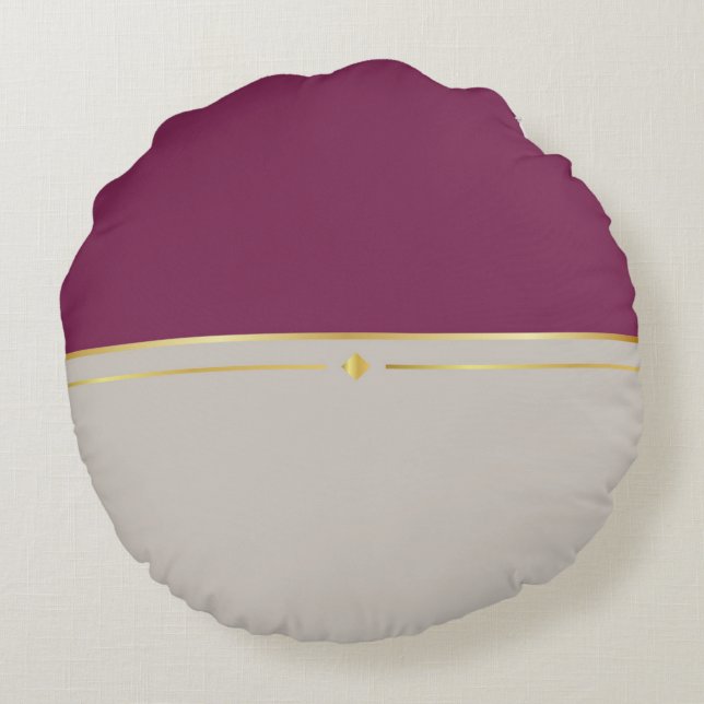Fuchsia & Taupe Haven Round Cushion (Back)