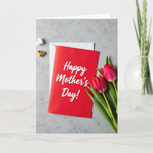 Fuchsia Tulips Mothers Day Card