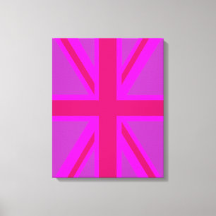 Fuchsia Union Jack Canvas Print