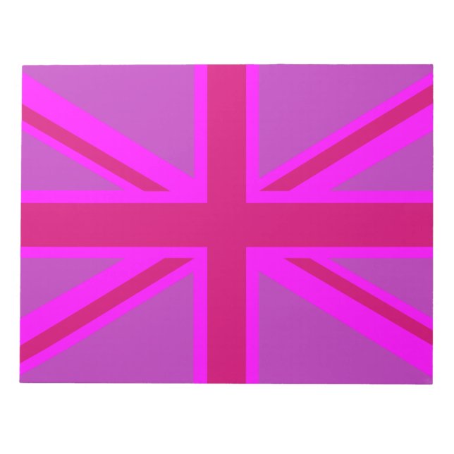 Fuchsia Union Jack Notepad (Front)
