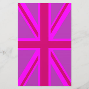 Fuchsia Union Jack Stationery