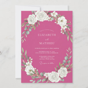 Fuchsia Vine Wedding Invitation