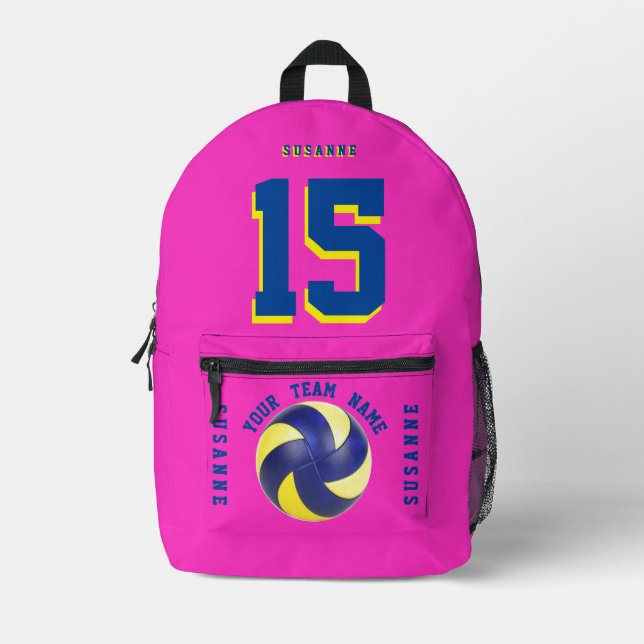 Fuchsia volleyball player backpack kids sporty     (Front)