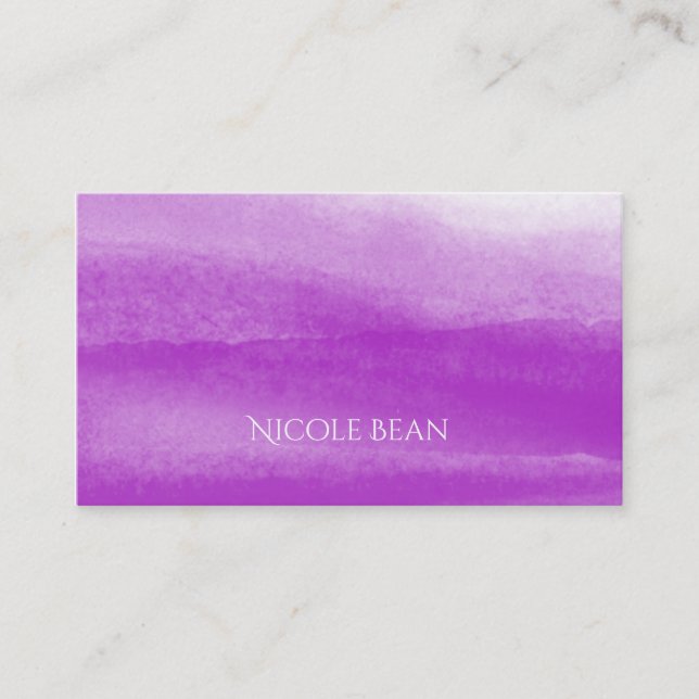 Fuchsia Watercolor Modern Elegant Business Card (Front)