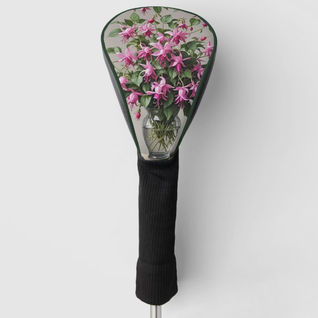 Fuchsias flowers in vase  golf head cover (Front)