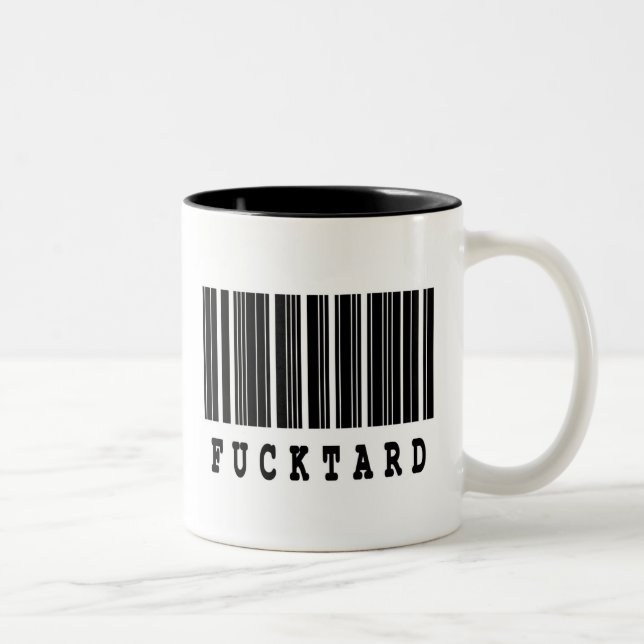 fucktard barcode design  Two-Tone coffee mug (Right)