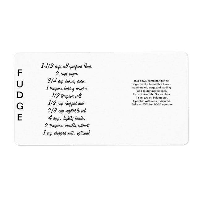 Fudge Labels (Front)