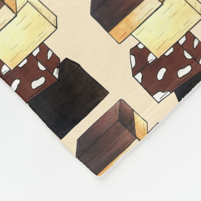 Fudge Stack Confection Confectionery Candy Sweets Fleece Blanket (Corner)