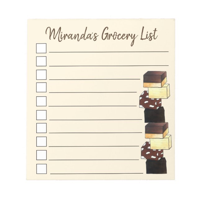 Fudge Stack Confection Confectionery Candy Sweets Notepad (Front)