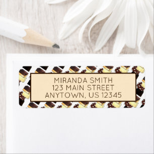 Fudge Stack Confection Confectionery Candy Sweets Return Address Label