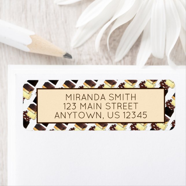 Fudge Stack Confection Confectionery Candy Sweets Return Address Label (Insitu)