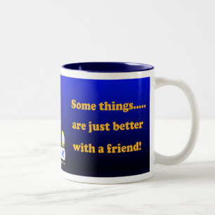 "Fudsy Faces"-Two-Tone Mug-Quantum Computing Two-Tone Coffee Mug